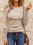 Lace Casual Long Sleeve T-shirt