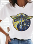Sun and moon abstract dragonfly pattern simple T-shirt Loosen Dragonfly Short Sleeve T-shirt