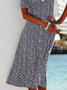 Vacation floral Regular Fit Floral short sleeve midi Short sleeve Woven Dress
