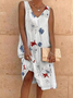Floral Casual Sleeveless Woven Dress