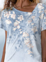 Casual Floral Loosen Short Sleeve T-Shirt