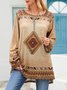 Geometric Loosen Casual Long sleeve Tunic and Top for Women
