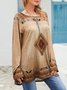 Geometric Loosen Casual Long sleeve Tunic and Top for Women