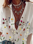 Floral-Print Long Sleeve Blouse