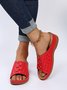 Beaded Hollow Electric Embroidered Casual Wedge Sandals