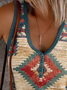 Women's Casual Tribal V Neck Top & Camis