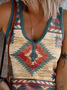 Casual Tribal V Neck Tops & Camis
