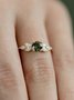 Emerald Zircon Diamond Ring Wedding Engagement Ring