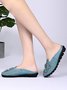 Floral Cutout Leather Soft Flat Mules