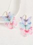 Vintage Style Faux Color Butterfly Crystal Drop Earrings
