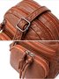 Vintage Soft Leather Multilayer Large Capacity Shoulder Bag Messenger Bag