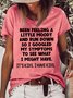 Womens I Have Kids Funny Letter Printed  Casual Short Sleeve  T-Shirt