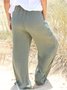 Plain cotton linen loose pants palazzo pants/wide leg pants