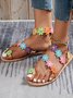 Bohemian Colorful Floral Beach Thong Sandals