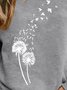Holiday dandelion bird flower top sweater plus size