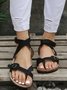 Buckle Cross Strap Casual Flat Thong Sandals