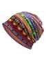Women Boho Ethnic All Season Printing Breathable Daily Vintage Style Polyester Cotton Turban Hats