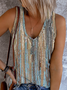Women's Tank Top V Neck Vacation Ombre Cami Multicolor Green Pink