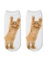 Women Casual All Season Cat Cotton Printing Commuting Standard Ankle Socks Regular Socks
