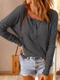 Casual Cotton-Blend Loose Tops