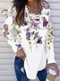 V Neck Casual Butterfly Top