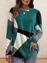 Color Block Round Neck Shirts & Tops
