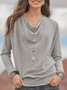 Casual Top Tunic Cowl Neck Sweater