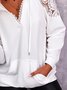 Casual Plain Autumn Polyester Micro-Elasticity Daily Long sleeve Regular Regular Size Sweatshirts for Women