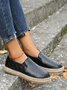 Women Casual All Season Plaid Daily Flat Heel Standard Pu Rubber Slip On Flats
