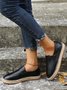 Women Casual All Season Plaid Daily Flat Heel Standard Pu Rubber Slip On Flats