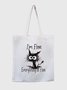 Halloween Fun Cat Canvas Shopping Bag Shoulder Bag