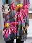 Casual Floral Autumn Natural Micro-Elasticity Long sleeve Cotton-Blend H-Line Regular Dress for Women