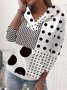 Women Polka Dots Casual Winter Polyester Hoodie Long sleeve Regular Regular Regular Size Sweatshirts