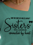 Side By Side Or Miles Apart Sisters Will Always Be Connected By Heart Svg Knit Long Sleeve T-Shirt