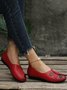 Women Vintage Leaf All Season Daily PU Flat Heel Pu Slip On Shallow Shoes Flats