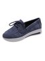 Women Casual Plain All Season Daily Flat Heel Thanksgiving Day Pu Lace-Up Shockproof Flats
