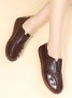 Women Vintage Plain All Season Split Joint Breathable Daily PU Vintage Style Deep Mouth Shoes Flats