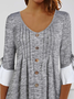 Women Casual Plain Autumn Polyester Daily Regular Fit Flare Sleeve A-Line Regular Top
