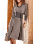 Plain Autumn Urban High Elasticity Sleeveless Crew Neck Coat With Skirt Regular Regular Size Two-Piece Set for Women