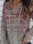 Women Ethnic Casual Autumn Polyester V neck Regular Fit Long sleeve Regular Regular Size Top