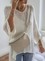 Women Casual Plain Autumn Micro-Elasticity Daily Long sleeve Wool/Knitting Regular H-Line Sweater