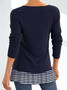 Women Striped Casual Autumn Regular Fit Long sleeve Regular Regular Medium Elasticity Regular Size Top