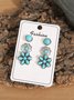 3Pcs Ethnic Vintage Natural Turquoise Earrings Set