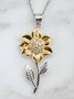 Casual Diamond Sunflower Necklace Mother's Day Valentine's Day Thanksgiving Graduation Season Gift