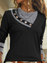 Women Plain Simple Autumn Polyester Asymmetrical Long sleeve H-Line Regular Regular Size Top