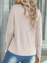 Casual Plain Autumn Loose Long sleeve Crew Neck Cotton-Blend Regular Regular Size Tops for Women