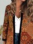 Women Casual Ethnic Autumn Natural Loose Long sleeve Mid-long H-Line Regular Size Other Coat