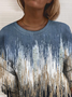 Casual Abstract Autumn Polyester Daily Crew Neck H-Line Regular Regular Size Sweatshirts for Women