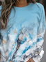 Casual Ombre Autumn Polyester Daily Regular H-Line Regular Regular Size Sweatshirt for Women