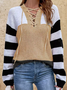 Women Striped Casual Autumn Micro-Elasticity Loose Long sleeve Regular Regular Regular Size Sweater